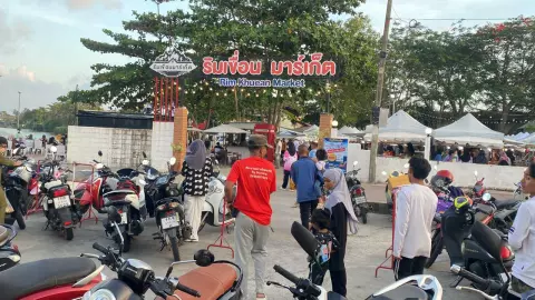 ริมเขื่อนมาร์เก็ต แหล่งรวมสารพัดของกิน ติดแม่น้ำบางนรากว่า 50 ร้านให้เลือกชิม