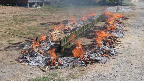 เริ่มแล้ว งานบุญข้าวหลาม "วัดบ้านแก" อ่างทอง ชาวบ้านนับร้อยนำไปทำบุญถวายพระ