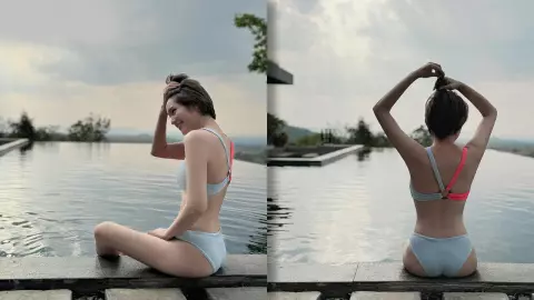 นางเอกดังทำไฟลุกเขาใหญ่ โพสท่าชิลๆ ในชุดว่ายน้ำ คนอึ้งนี่หุ่นคุณแม่ลูก 2