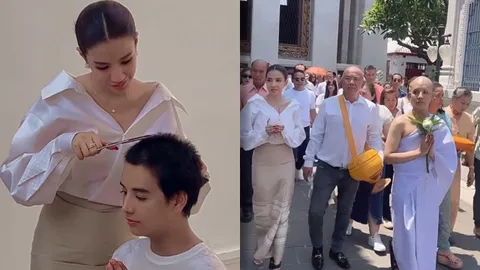 ลุกซ์ ชาญวิทย์ น้องชาย ใบเตย เข้าพิธีอุปสมบท เพื่อนๆ ร่วมอนุโมทนาบุญ