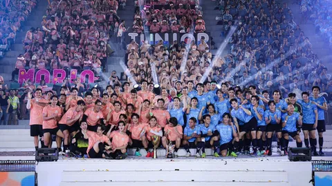 ประมวลภาพงานฟุตบอลช่อง 3 แฟนๆ เชียร์สนุก สีพีช เฉือนชนะ สีฟ้า แบบฉิวเฉียด