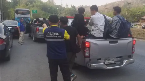 หนุ่มสาวพม่าหนีเกณฑ์ทหาร ทะลักเข้าไทย จับได้ 47 คนบนรถทัวร์ 