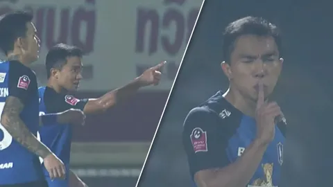 "ชนาธิป" ของขึ้น ชี้หน้า "แข้งเชียงราย" แฟนบอลถูกใจ ท่าจุ๊ปาก   (คลิป) 