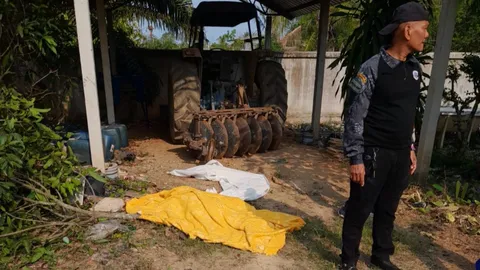 ช้างป่าเกเรพังรั้วบ้าน ใช้งวงจับตาวัย 80 ฟาดกับผานรถไถร่างแหลก  