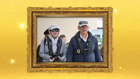 "ในหลวง" ทอดพระเนตร "พระราชินี" ทรงร่วมแข่งขันเรือใบข้ามอ่าว