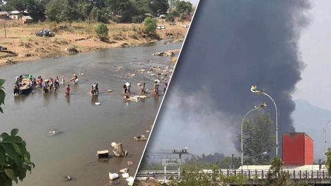 กะเหรี่ยงรุกหนัก ตีทัพทหารพม่า ชาวบ้านผวา หนีตาย-ทะลักไทย (คลิป)