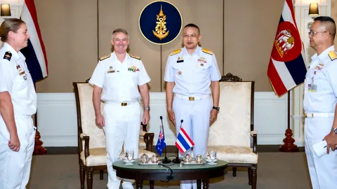 พล.ร.อ.สุวิน รับการเยี่ยมคำนับ รองผบ.หน่วยปฏิบัติการร่วม กองทัพออสเตรเลีย