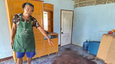 หนุ่มกลับจากไต้หวัน ถูกปาดคอถึงบ้านพัก แม่เชื่อคนร้ายต้องการชิงทรัพย์