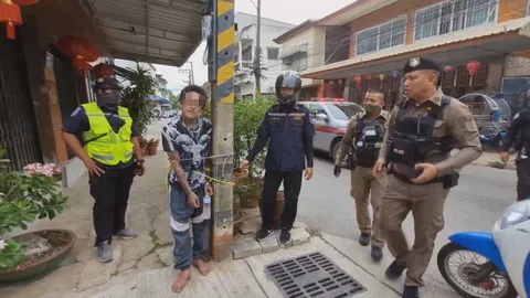 ชาวบ้านช่วยจับมัด "บอย ยาบ้า" เสพ 10 เม็ด ไล่ทำร้ายพ่อ