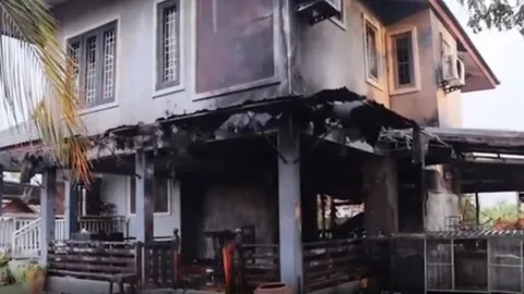 "เผาตัวเอง" สาว กกต.ช้ำรัก วงจรปิดเผยภาพ "น้ำมันราด-จุดไฟ"