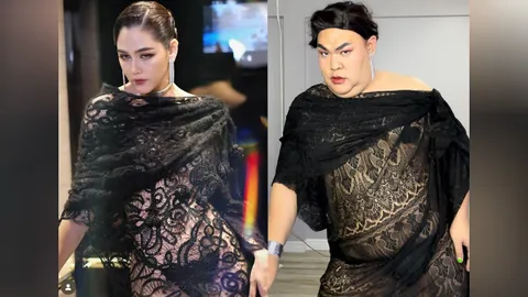 มาอย่างไว ปิงปอง ธงชัย ตัดชุดโคฟเป็น ชมพู่ อารยา ลุคเดินพรมแดงที่คานส์