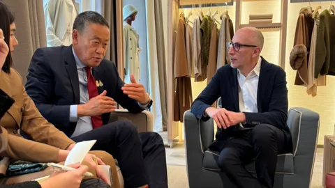 “เศรษฐา” บอก ดีครับ หลังพบแบรนด์ดังอิตาลี-Loro Piana สนใจเครื่องจักสานไทย 