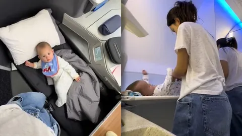 ส่องชีวิตนางเอกดังหอบลูกกลับอเมริกาตามลำพัง นั่งเครื่องบิน 23 ชม. (คลิป)