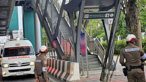 ป่วยจิตโดดบีทีเอสดับ วิ่งไปตามรางเกือบ 1 กม.