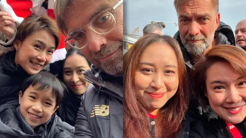 แต้มบุญสูงมาก ดาราสาวเซลฟี่กับ เยอร์เกน คลอปป์ หลังดูบอลลิเวอร์พูลที่อังกฤษ
