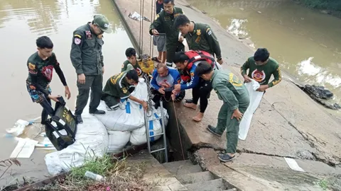 พ่อพาลูกสาว 9 ขวบไปหาปลา โพรงน้ำวนดูดร่าง จมดับใต้ฝาย 2 ศพ 