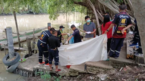 เจอศพแล้ว หนุ่มโดดแม่น้ำต่อหน้าตร. เมียยังข้องใจตามจับแต่ไม่ยอมช่วย