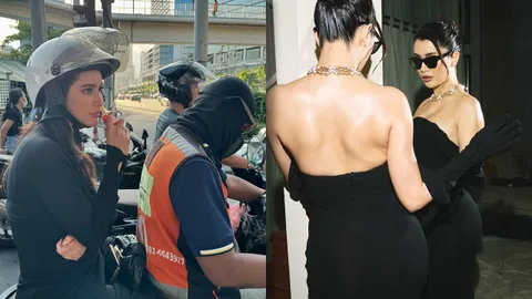 นางเอกดังสู้ชีวิต ทำงาน 13 ชม. ต่อวัน ซ้อนมอเตอร์ไซค์วิ่งงานไม่ห่วงสวย