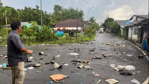 ลูกเห็บตกที่ระแงะ ขณะพายุถล่ม ชาวบ้านเพิ่งเคยเห็นครั้งแรก 