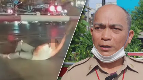 รถไฟมา หนุ่มรีบนอนขวางราง "พี่สุเทพ" วิ่งปรี่ ลากพ้นจุดอันตราย ชาวเน็ตโฟกัสอีกจุด