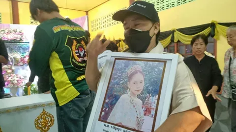 นําร่าง "น้องแจน" กลับวัดบ้านเกิด เย็บมือติดเรียบร้อย แม่รํ่าไห้กอดภาพลูก