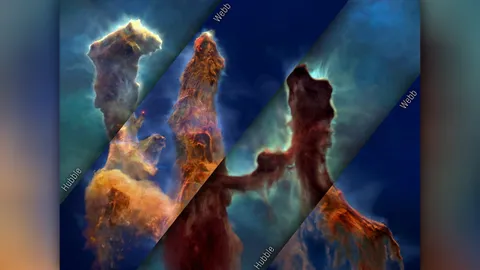 เสาแห่งการก่อกำเนิดจาก 2 กล้อง