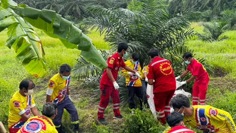 ศพหมกสวนปาล์ม ตายอืดปริศนา แรงงานพม่า คาดถูกฆ่า พบรอยลาก-คล้ายต่อสู้