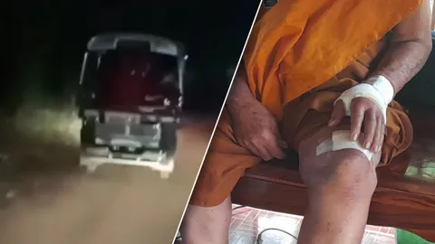 สาวอุดรใจเด็ด เล่านาทีไล่ล่า ขี่มอเตอร์ไซค์ถ่ายคลิปรถสามล้อชนพระแล้วหนี