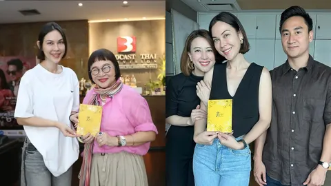 แมท ภีรนีย์ ควงว่าที่เจ้าบ่าว เฟม ภีมเดช แจกการ์ดงานแต่งผู้ใหญ่ช่อง 3