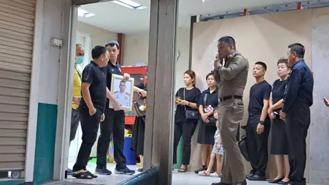 ญาติ-ครอบครัวเศร้า รับร่าง "รองหรั่ง" จัดขบวนรถ 10 โรงพัก นำศพส่งวัด