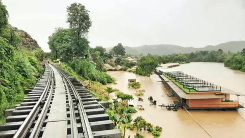 ไทรโยควิกฤติ น้ำป่าทะลักลงแควน้อย รีสอร์ตจมน้ำ