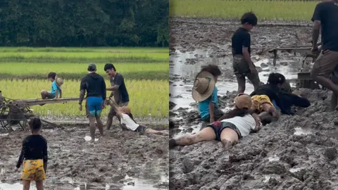 ชาวเน็ตชื่นชม กาย-ฮารุ เลี้ยงลูกติดดิน พาเด็กๆ ไถนา-จับปูมาทำอาหารกิน (คลิป)