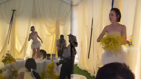 สุดเซอร์ไพรส์ นางเอกดังคว้าช่อดอกไม้งานแต่ง แมท ภีรนีย์-เฟม ภีมเดช (คลิป)