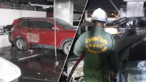 ไฟไหม้อาคารจอดรถโรงพยาบาลพระมงกุฎเกล้า มีรถได้รับความเสียหาย 6 คัน 