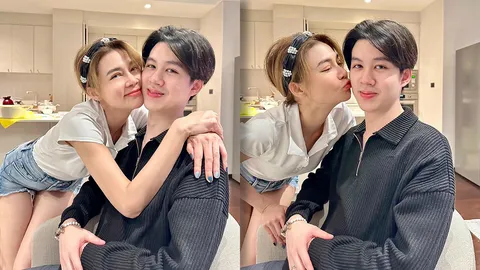 น้องเพียร์ซ ลูกชาย ปู มัณฑนา โตเป็นหนุ่มหล่อ เขินคุณแม่หลังถูกจุ๊บแก้ม