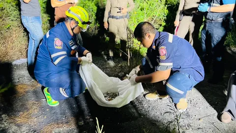 พบชิ้นส่วนคล้าย "กระดูกมนุษย์" ถูกเผาป่ากระถิน ตร. เร่งส่งตรวจพิสูจน์หลักฐาน