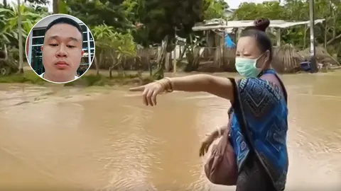 พบศพแล้ว หนุ่มลุยน้ำท่วมออกมาดูรถ กระแสน้ำพัด จมหายต่อหน้าแม่