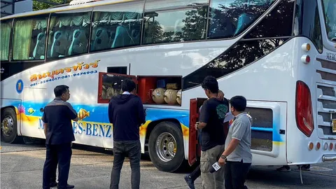ส่อพิรุธรถทัวร์อีก 5 คัน แอบถอดถังแก๊สออก พฐ.เจอ "ท่อแตก" ทําไฟไหม้