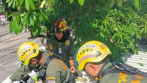 ผงะ พบศพโจรลักสายไฟตายสยองอยู่บนหลังคาร้านวัสดุก่อสร้าง ย่านถนนเลียบด่วน