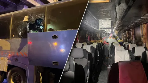 ระทึก รถบัสไฟไหม้ จะไปรับนักเรียนเตรียมทหาร กลับนครนายก หลังไปฝึกภาคทะเล