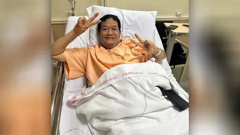 แห่ส่งกำลังใจ โย่ง เชิญยิ้ม ตลกดัง เข้าผ่าตัดหมอนรองกระดูกหลังครั้งที่ 2 