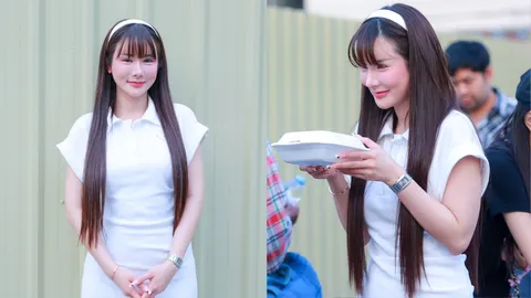 เกลิน ธัญรดี ชวนแก๊งค์เพื่อนแจกข้าวกล่อง-น้ำดื่ม-ขนมที่ตรอกสาเก