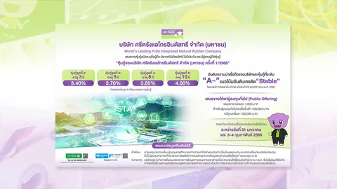 STA ออกหุ้นกู้ใหม่ 4 ชุด ดอกเบี้ยสูงสุด 4.00% เริ่มจอง 31 ม.ค. 68