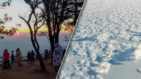 ภูเรือเหลือ 0 องศาเป็นวันที่ 2 ผู้สูงอายุจับกลุ่มนั่งผิงไฟคลายความหนาว