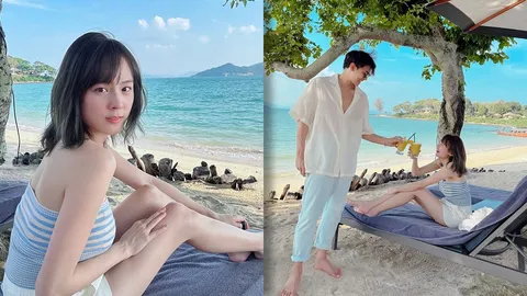 แดน ควง แพทตี้ เที่ยวทะเลเติมความหวานกัน 2 คน คุณแม่ลูกแฝดหุ่นแซ่บมาก 