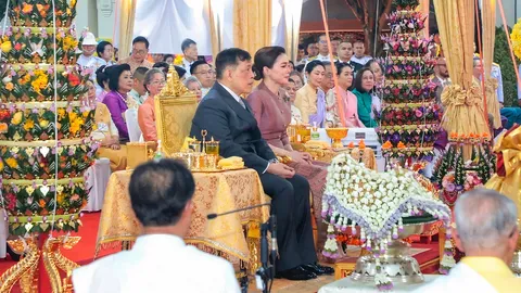 ในหลวง-พระราชินีเสด็จฯ พิธีบายศรีทูลพระขวัญ ในโอกาสเฉลิมพระชนมพรรษา 6 รอบ