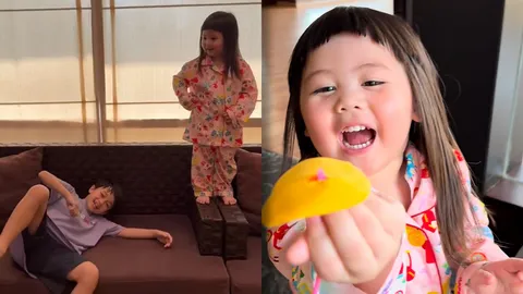 น้องเกล ชวน พี่สายฟ้า-พี่พายุ เล่น Squid Game ได้เลือดนักแสดงจากแม่เต็มๆ (คลิป)