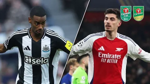 โปรแกรมคาราบาว คัพ 2024-25 วันที่ 5 ก.พ. 68 "นิวคาสเซิลฯ" พบ "อาร์เซนอล" รอบรองฯ นัดที่ 2 