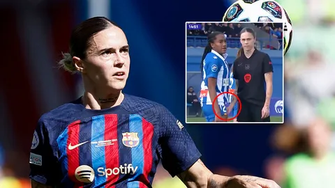 ดราม่าลีกหญิงสเปน "แข้งบาร์ซา" ถูกกล่าวหาใช้มือจับของลับคู่แข่ง เอสปันญอลออกประณาม (คลิป)