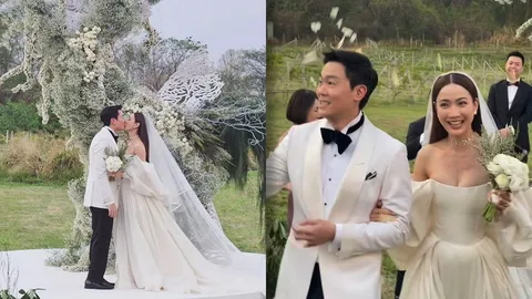 เปิดภาพ แต้ว - ไฮโซณัย จัดฉลองแต่งงานท่ามกลางไร่องุ่นในบรรยากาศโรแมนติก